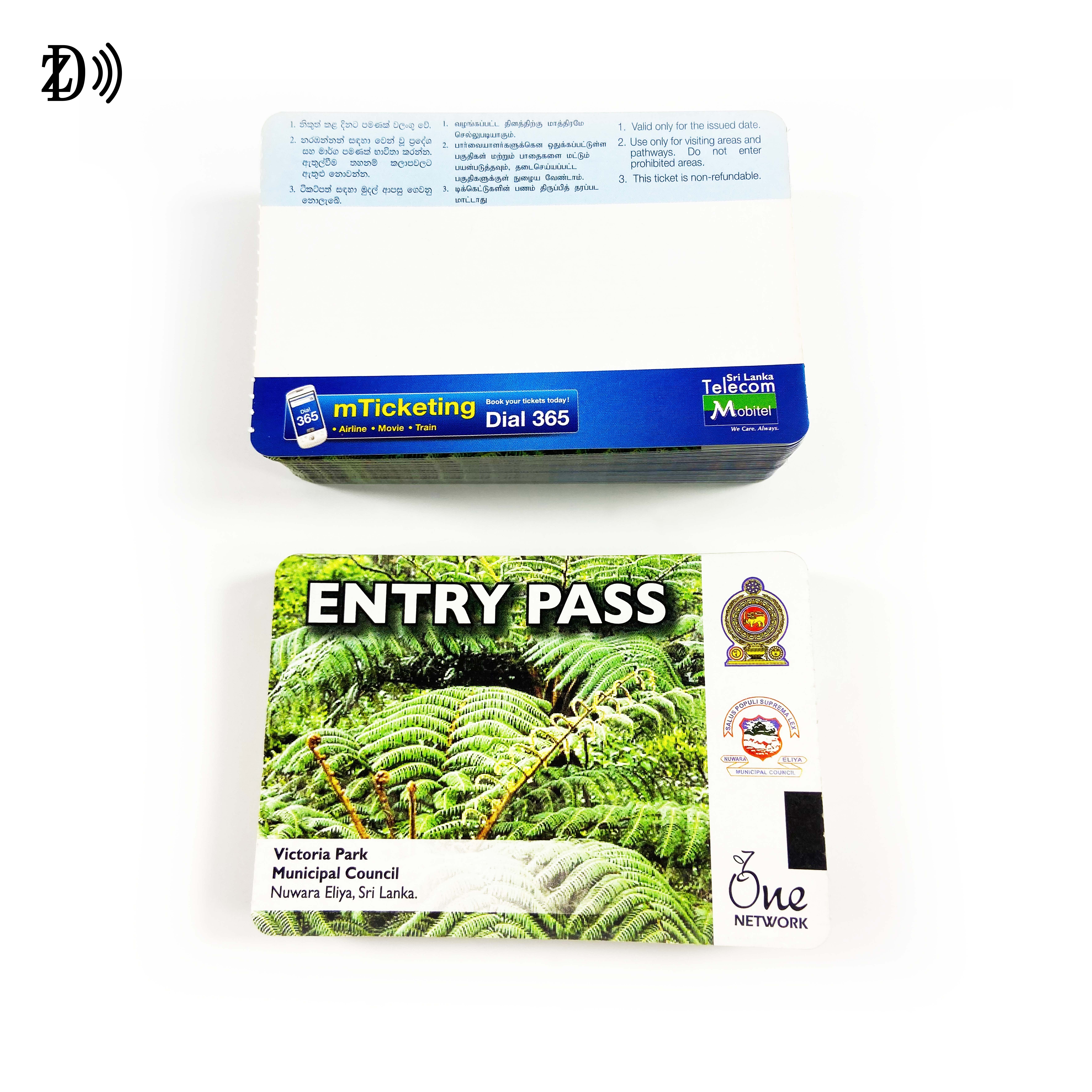 Customized Printing 13.56MHz Fanfold Fold Thermal Paper Card RFID Access Control Tickets