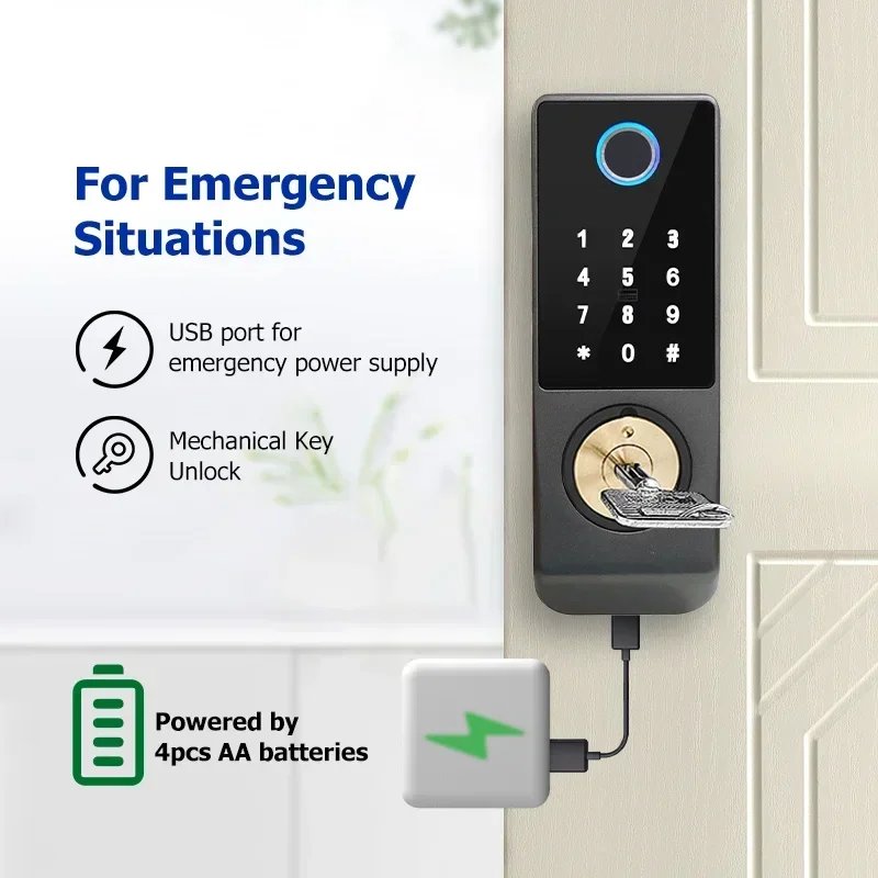 Cerradura Inteligente Outdoor access control waterproof wireless remote control TTlock tuya NFC gate yard door smart RIM lock
