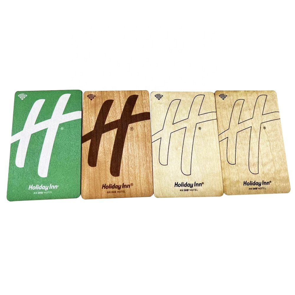 Wooden Key Cards Hotel Contactless 13.56Mhz RFID Wood Card