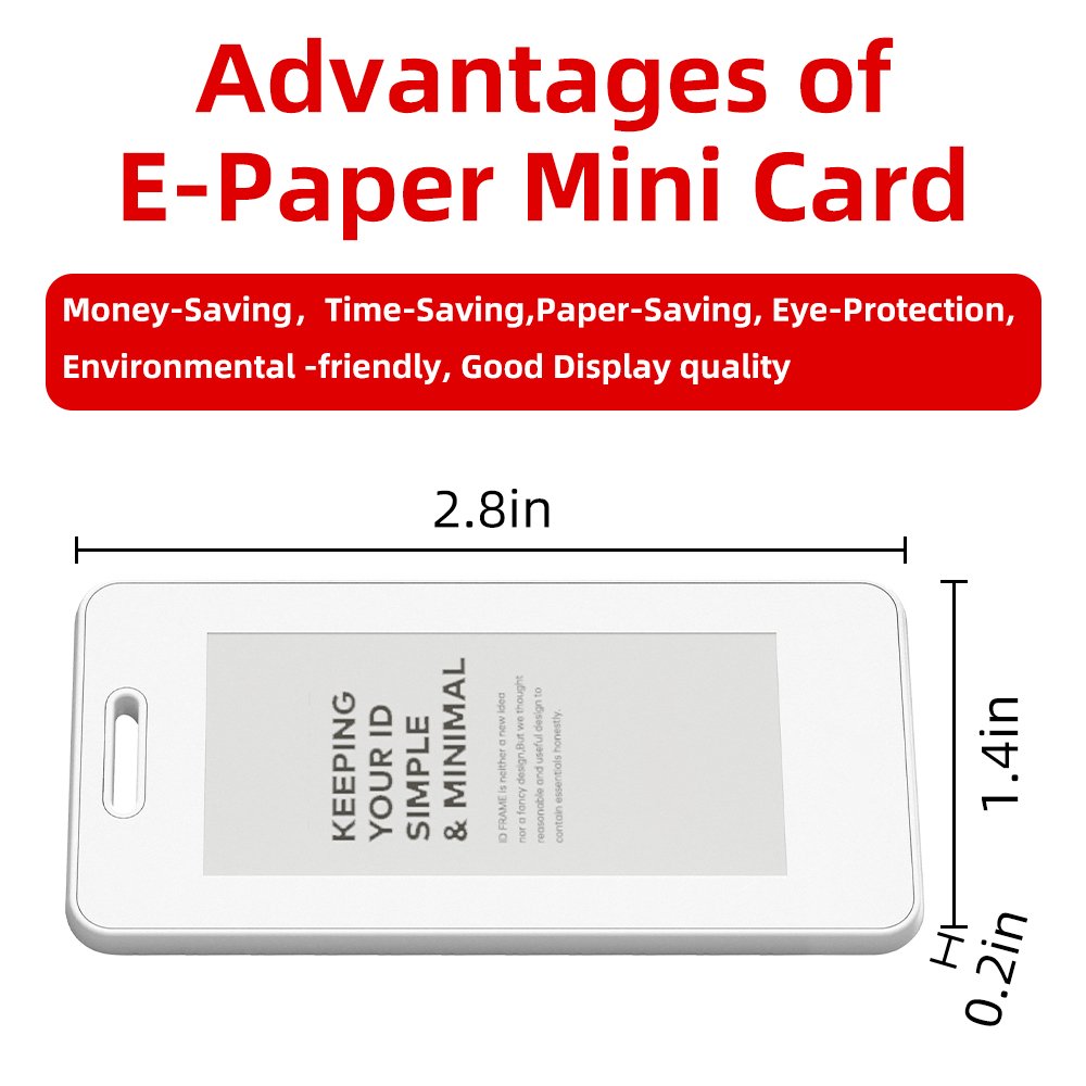 Factory Sales Wireless NFC Tag No Battery E-Paper ID Card for School Student ID,Office Messenger Card,E-Name Business Card