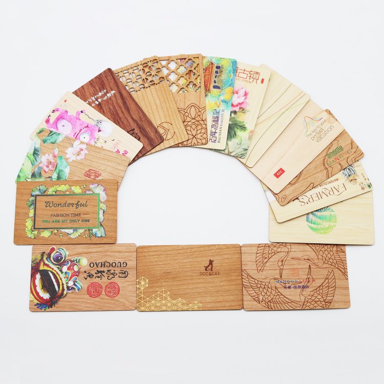 Personalized Wood Business cards With QR Code NFC Smart Business Cards With Chip Encoding/Website/Digital information
