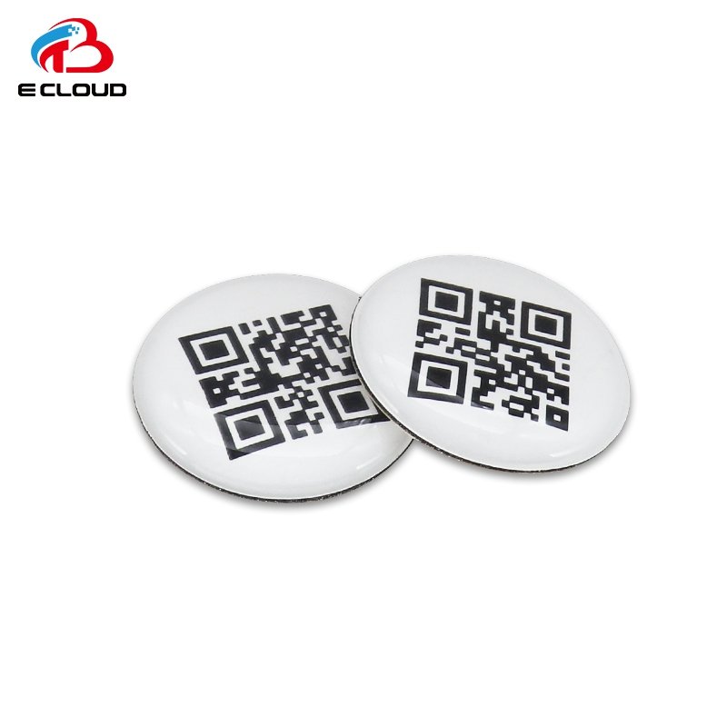 Hot Sale Dia 20mm Waterproof anti-metal nfc tag epoxy Sticker with Custom QR Code Social Media Sharing Mobile Phone Nfc Sticker