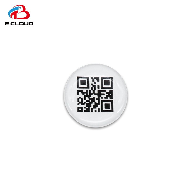 Hot Sale Dia 20mm Waterproof anti-metal nfc tag epoxy Sticker with Custom QR Code Social Media Sharing Mobile Phone Nfc Sticker