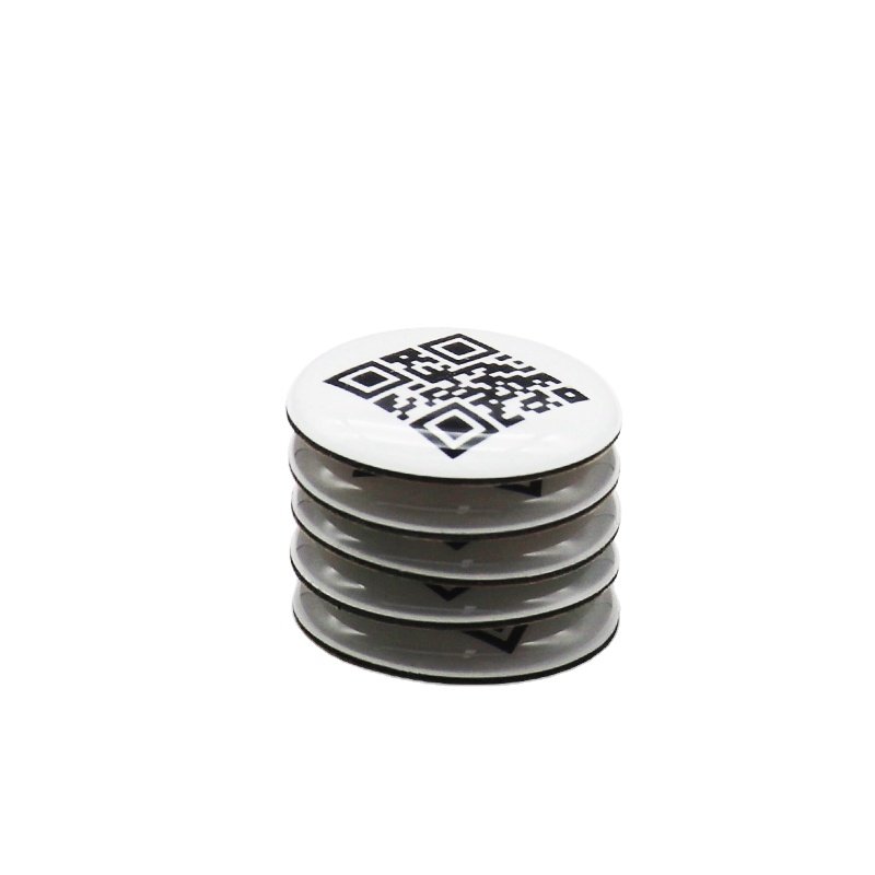 Hot Sale Dia 20mm Waterproof anti-metal nfc tag epoxy Sticker with Custom QR Code Social Media Sharing Mobile Phone Nfc Sticker