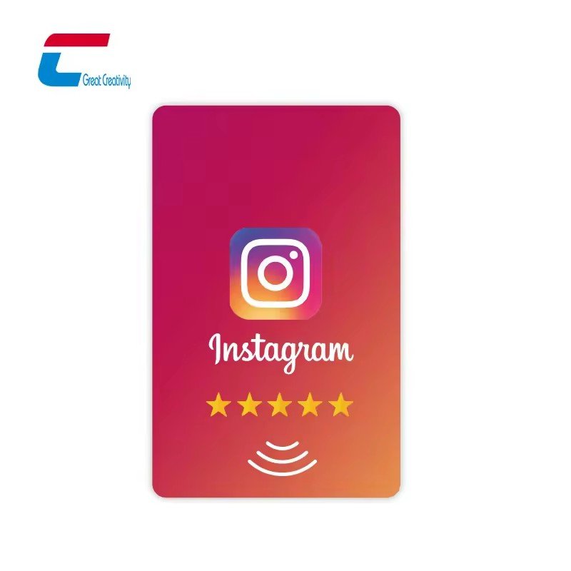 Factory TikTok Pop-up NFC Review Card Google Review PVC NFC Tap NTAG 213 Social RFID Business Cards