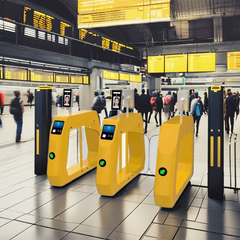 Wan Cartoon Anti Climb Coin Operated Biometric Rfid Gate Reader Passage Access Control Speed Barrier Swing Turnstile Gate