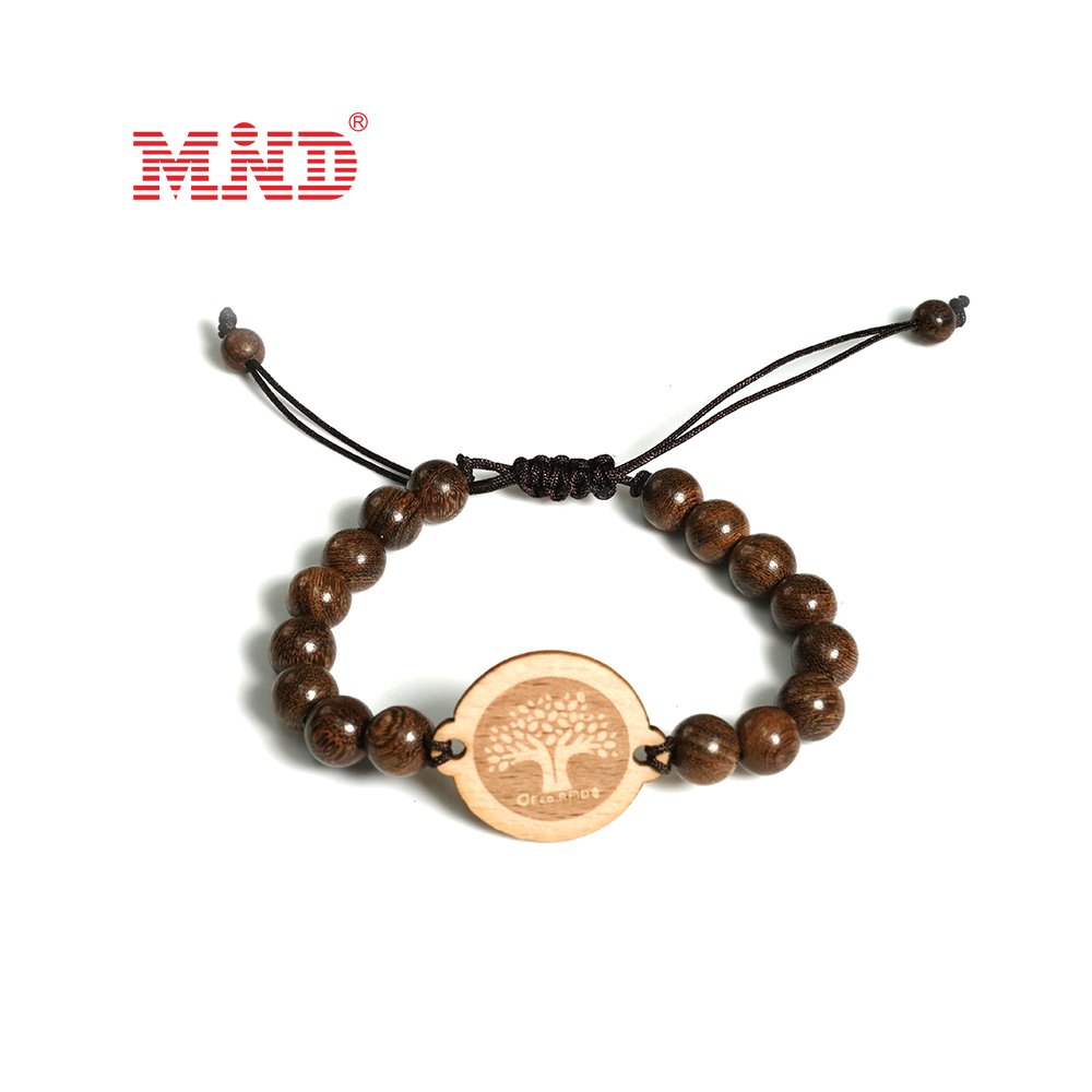 New design rfid 1k recycled bamboo wooden cross access control bracelet wristband