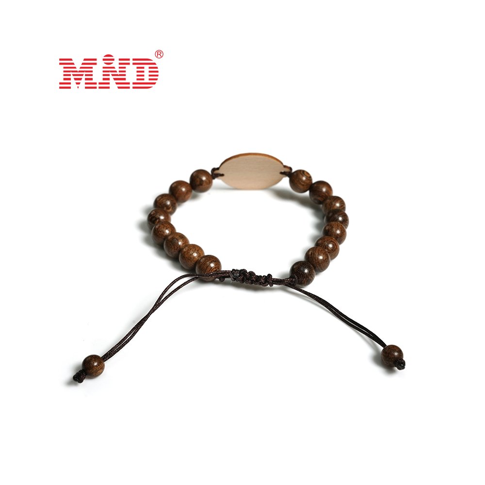 New design rfid 1k recycled bamboo wooden cross access control bracelet wristband