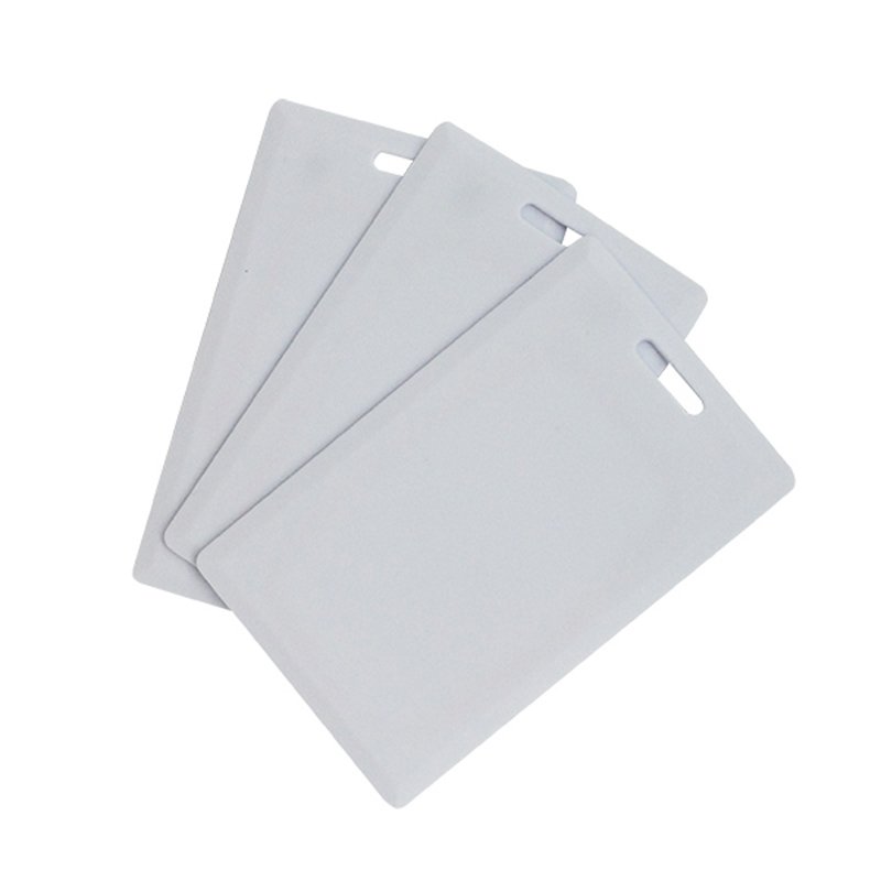 Factory price HF 13.56MHz RFID PVC Fudan F08 blank white card printable thick clamshell smart hotel key card for access control