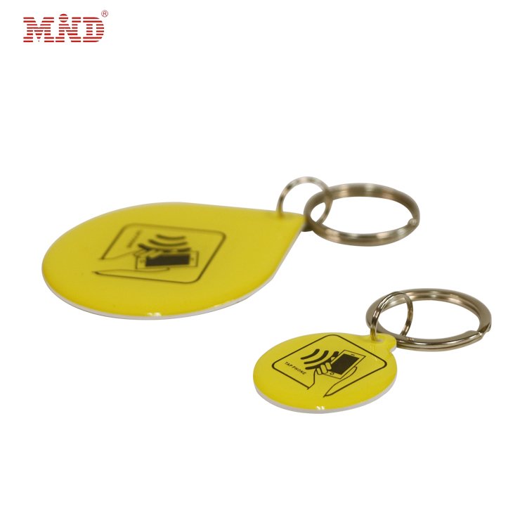 Custom Small Pendant Rfid Nfc Keychains Rewritable Crystal Glue Epoxy Access Card