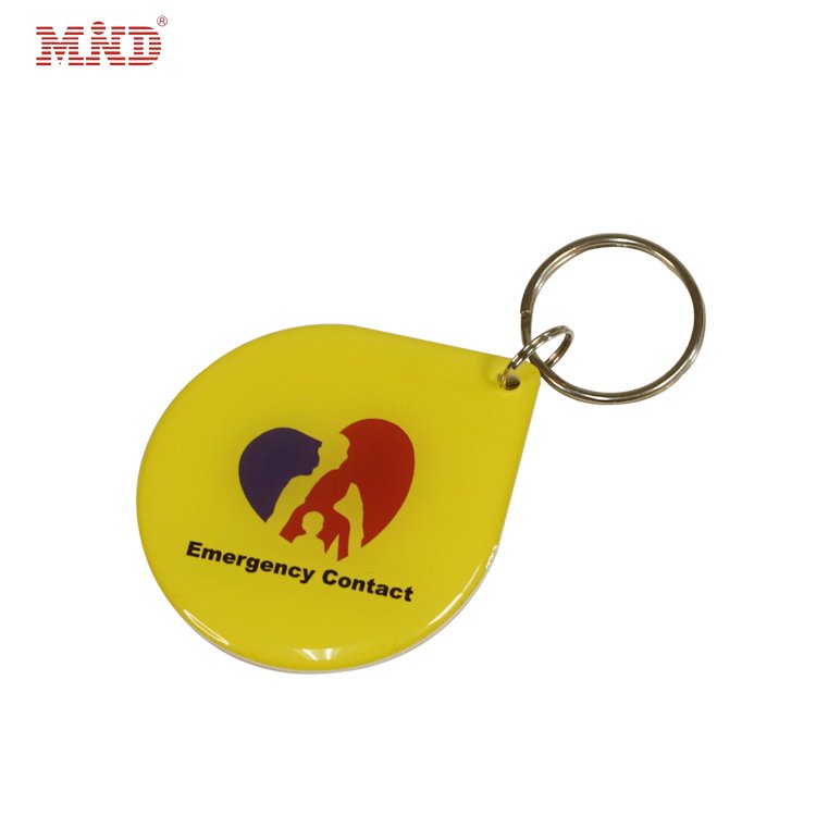 Custom Small Pendant Rfid Nfc Keychains Rewritable Crystal Glue Epoxy Access Card