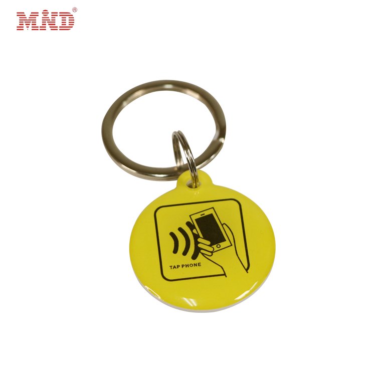 Custom Small Pendant Rfid Nfc Keychains Rewritable Crystal Glue Epoxy Access Card
