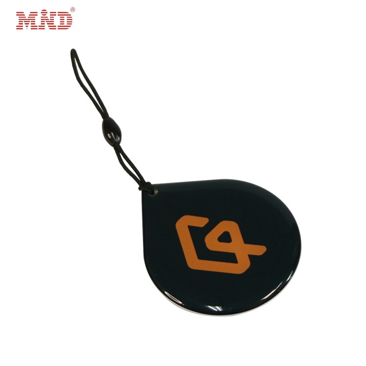 Custom Small Pendant Rfid Nfc Keychains Rewritable Crystal Glue Epoxy Access Card