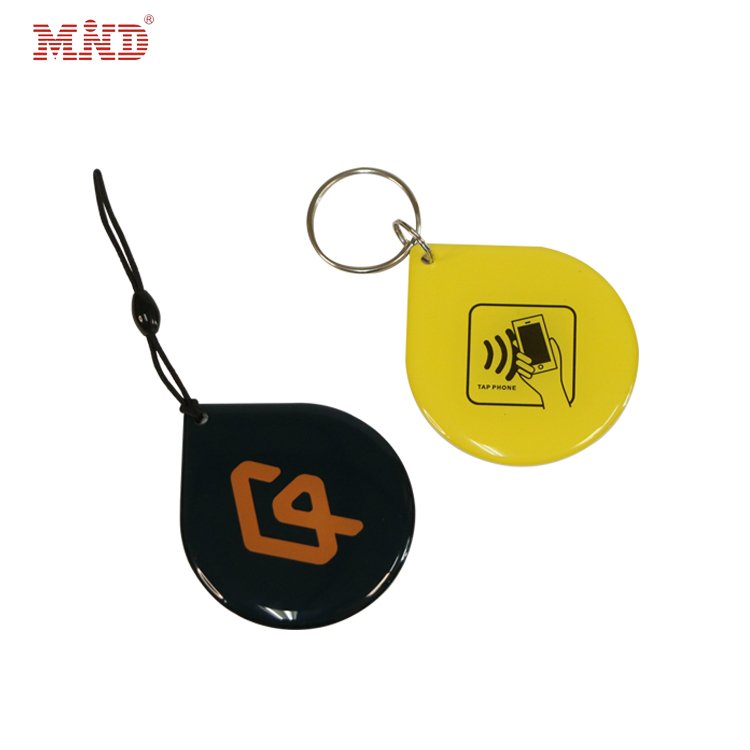 Custom Small Pendant Rfid Nfc Keychains Rewritable Crystal Glue Epoxy Access Card