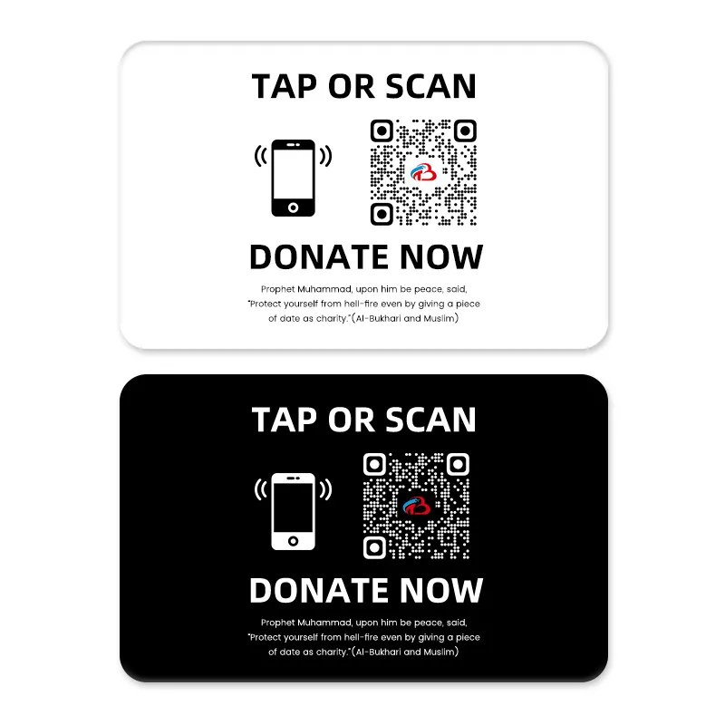 Access Control Logo Printed QR Code Ntag 213 / 215 / 216 13.56mhz NFC PVC Card Plastic for Business Card/ Google Review Card