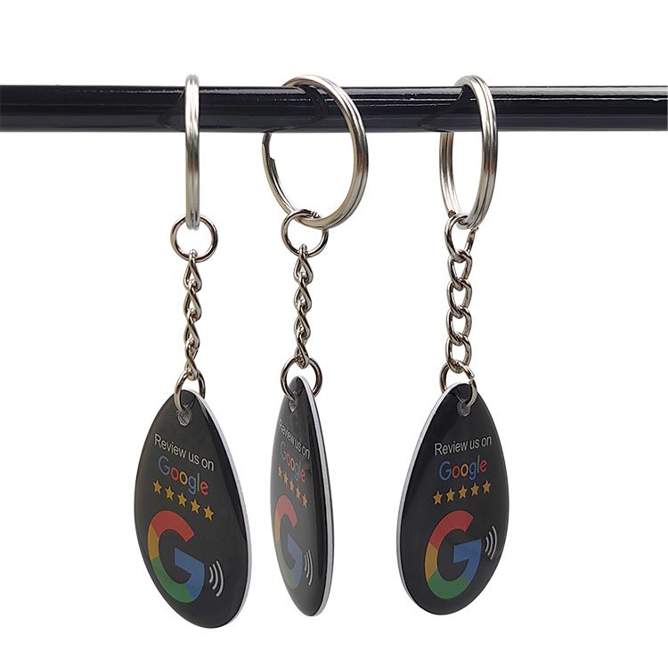 Hot Sale Custom Social Media Business Share Smart Card Hang Tags Epoxy Resin Nfc Keychain