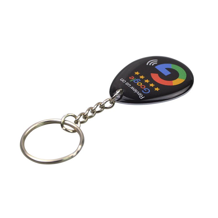 Hot Sale Custom Social Media Business Share Smart Card Hang Tags Epoxy Resin Nfc Keychain