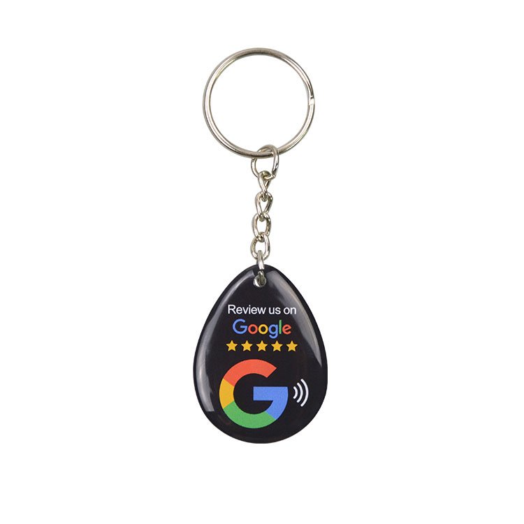 Hot Sale Custom Social Media Business Share Smart Card Hang Tags Epoxy Resin Nfc Keychain