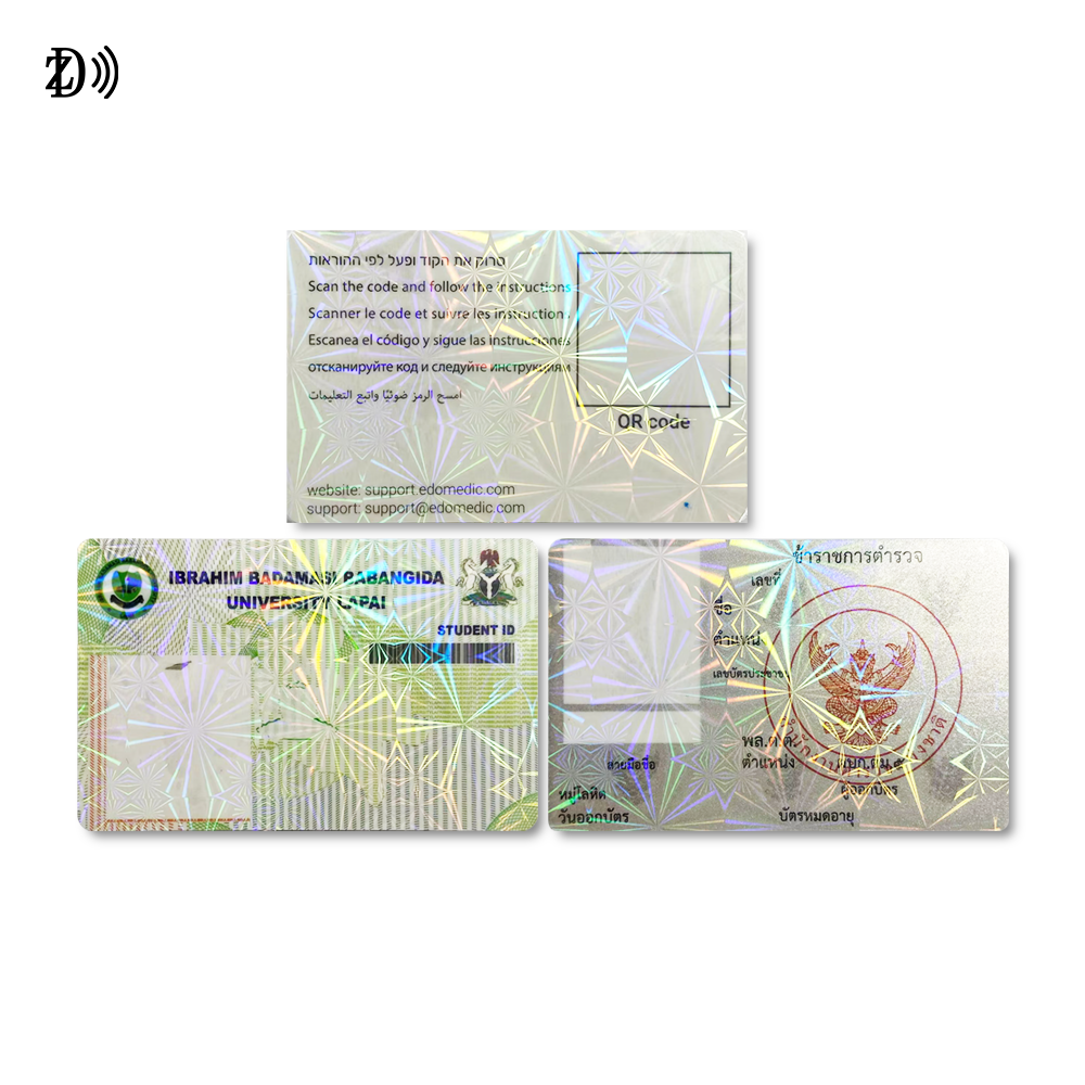 New Craft Customized Printing Access Control RFID Tag Hologram Security Film Card