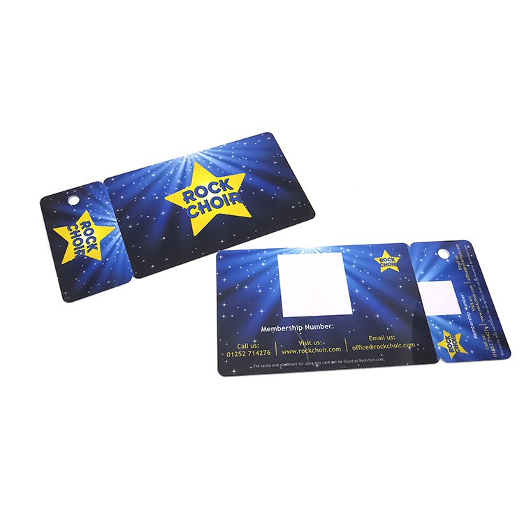 Customizable 4-in-1 Plastic Combo Card 3-Up VIP Membership Snap off Magnetic Stripe Card