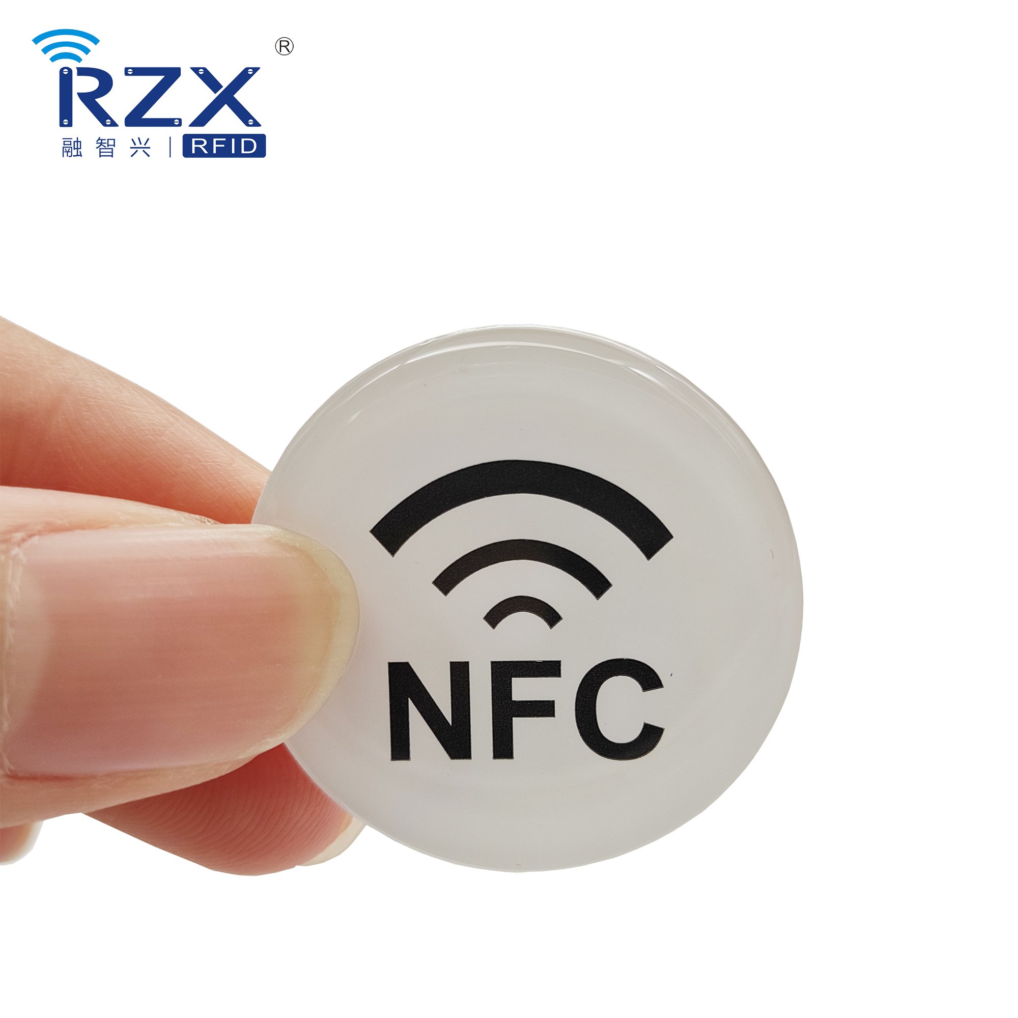 Custom metal resistant RFID NFC Epoxy Tag Sticker for Google Review Table Menu and Social Media Sharing