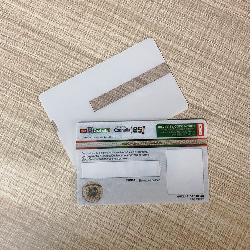 Professional Custom CR80 White Blank PVC Plastic ID Card With Transparent Window