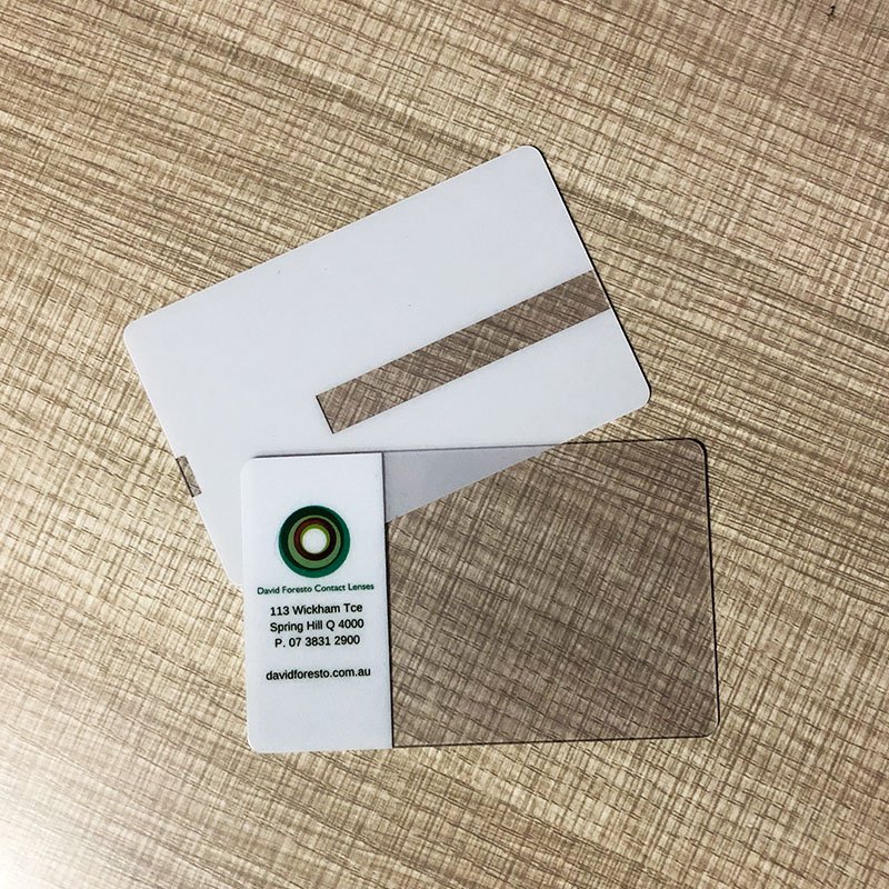 Professional Custom CR80 White Blank PVC Plastic ID Card With Transparent Window