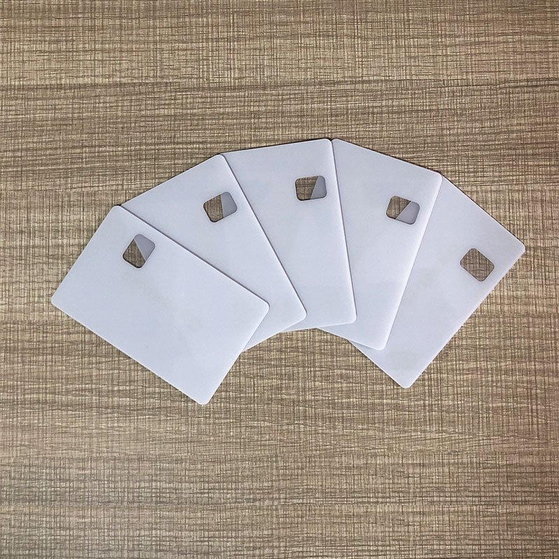 Professional Custom CR80 White Blank PVC Plastic ID Card With Transparent Window