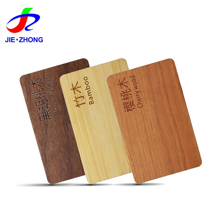 ECO Friendly Laser Engraved RFID NFC Blank Basswood/Bamboo/Maple Wooden Visiting Card