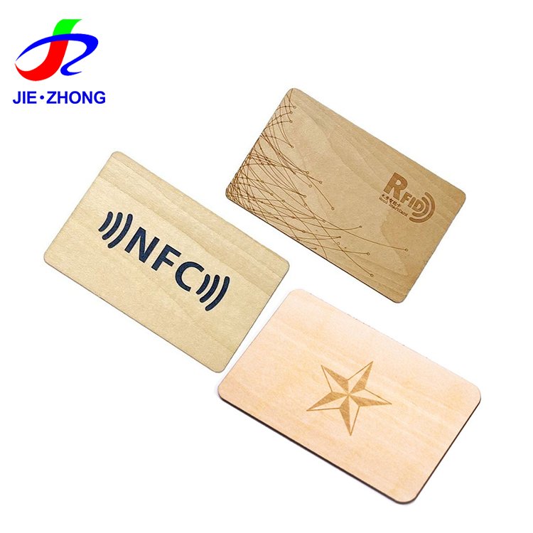 ECO Friendly Laser Engraved RFID NFC Blank Basswood/Bamboo/Maple Wooden Visiting Card
