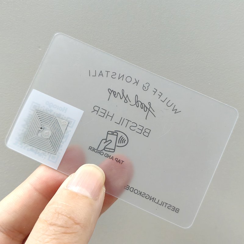 Custom Double side logo printing Transparent clear Rfid 13.56mhz Plastic PVC business cards VIP membership NFC card