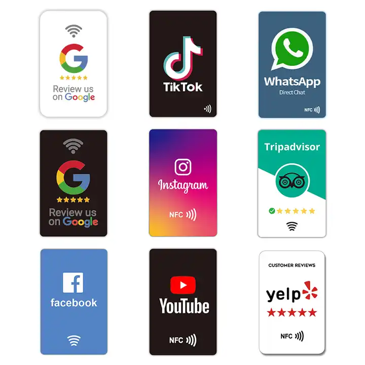 NFC Contactless Google Review Card Tappable Google Review Card customers Review Google card