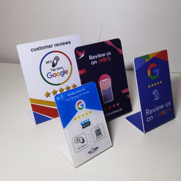 RFID Waterproof PVC Stand Tap Cards Sticker ISO Model Ntag213/215/216 Google Review Card Hotels 13.56MHz Frequency PET Material