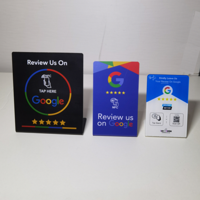 RFID Waterproof PVC Stand Tap Cards Sticker ISO Model Ntag213/215/216 Google Review Card Hotels 13.56MHz Frequency PET Material