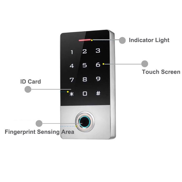 Goldbridge biometrics fingerprint sensor fingerprint reader access control keypad rfid card reader for outdoor use