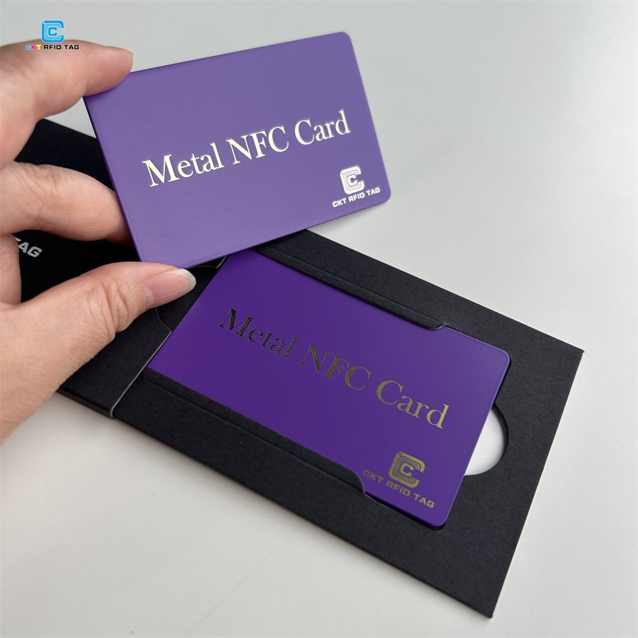 Wholesale Purple NFC Business Metal Card Metal Membership Cards With Chip Tag216 Tag215 From CKT NFC Card Manufacturing