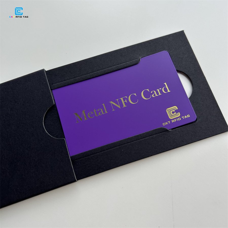 Wholesale Purple NFC Business Metal Card Metal Membership Cards With Chip Tag216 Tag215 From CKT NFC Card Manufacturing