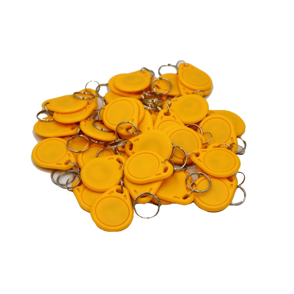 100pc/lot 125khz RFID Keychain NO3 ID Keyfob RFID Tag TK4100 Access Control Card Sticker Key Fob Ring Proximity