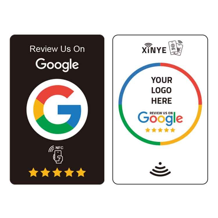Low MOQ Custom Plastic PVC Membership Contactless Smart Chip Card Google Review Card Access Control NFC RFID Card