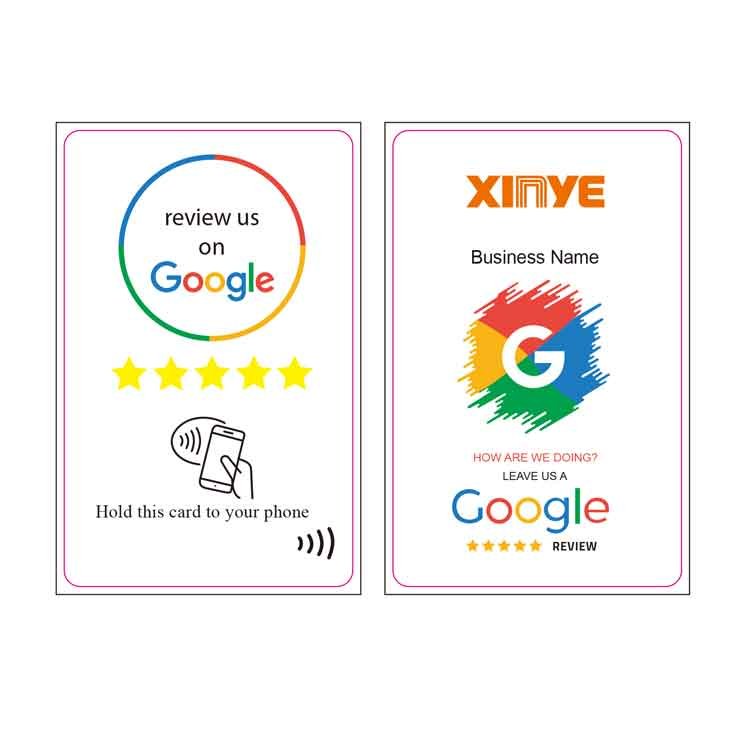 Low MOQ Custom Plastic PVC Membership Contactless Smart Chip Card Google Review Card Access Control NFC RFID Card