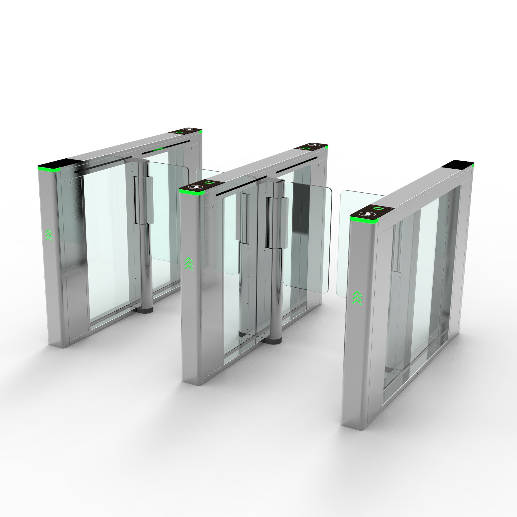 Customized 120 mm Fast Passing High Security Swing Barrier Automatic Rfid card qr code Speed Gate Turnstile Tempered glass