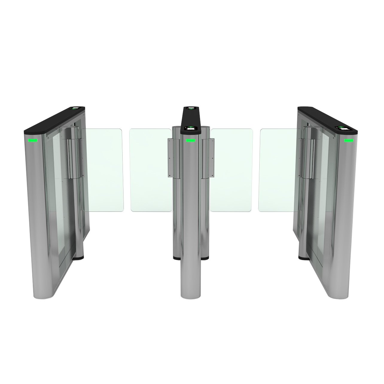 Customized 120 mm Fast Passing High Security Swing Barrier Automatic Rfid card qr code Speed Gate Turnstile Tempered glass
