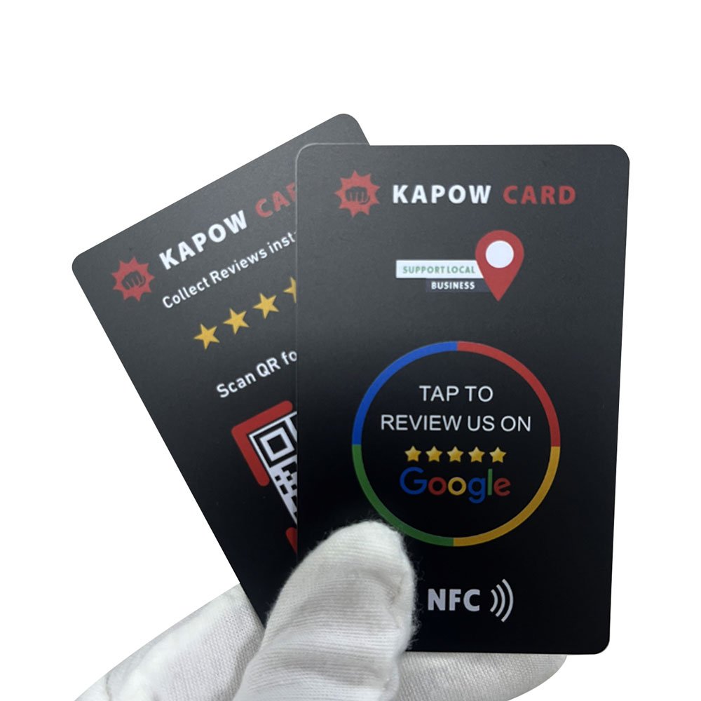 Custom Logo QR Code 213 / 215 / 216 13.56mhz NFC PVC Card Plastic for Business Card Google Review Card