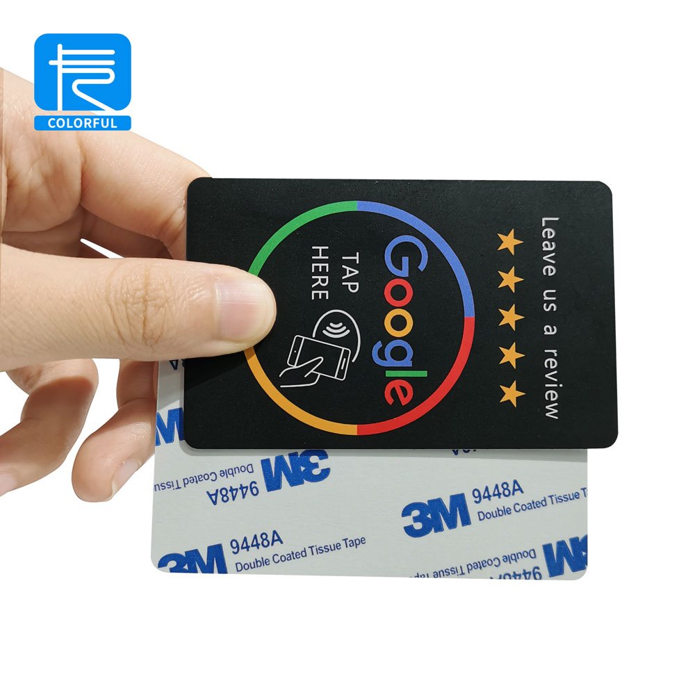 Custom Logo QR Code 213 / 215 / 216 13.56mhz NFC PVC Card Plastic for Business Card Google Review Card