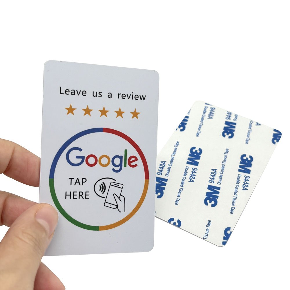 Custom Logo QR Code 213 / 215 / 216 13.56mhz NFC PVC Card Plastic for Business Card Google Review Card