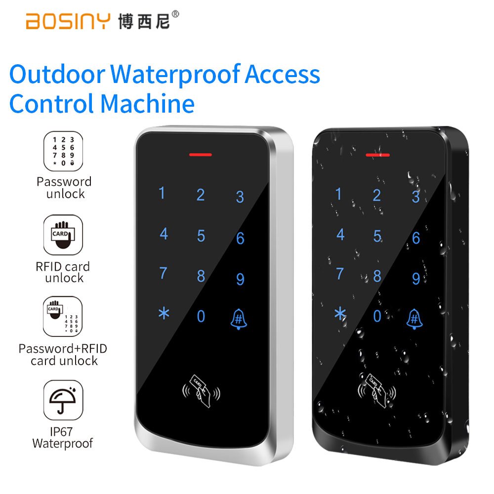 IP67 Waterproof Bluetooth Tuya App NFC RFID 13.56Mhz IC M1 Access Control Keypad Biometric Fingerprint Touch Access Controller