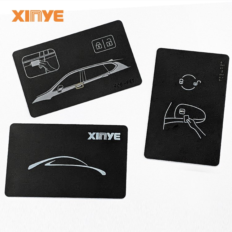 High quality Passive 13.56mhz Black Matte HF PET PVC Des fire chip RFID Vehicle Cards custom logo for Access control