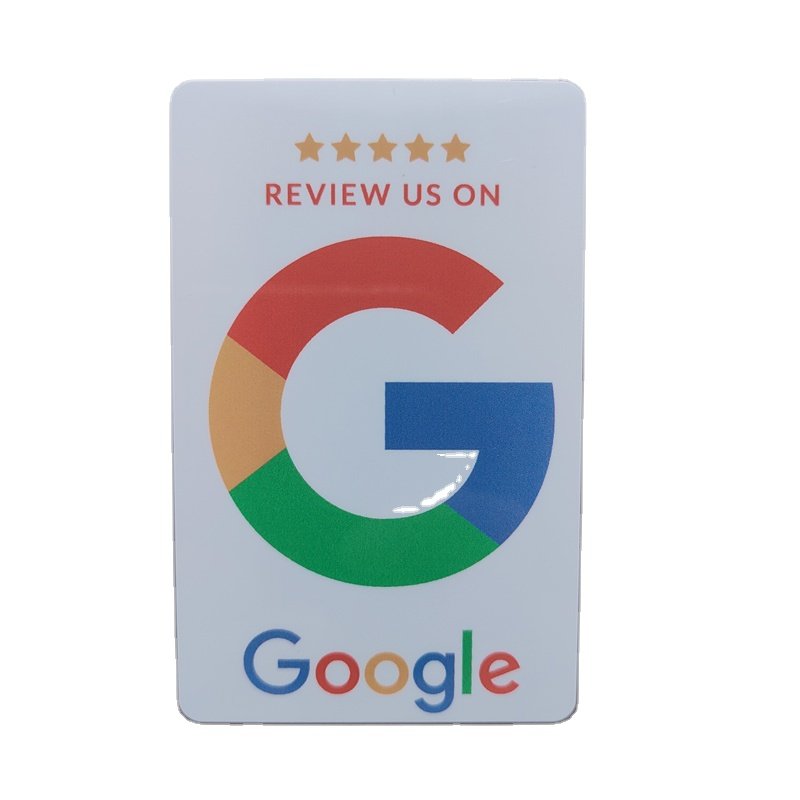Custom Printed Matte Laminated Contactless NFC Google Review Access Control Card with RFID Secure Entry Contactless Interaction