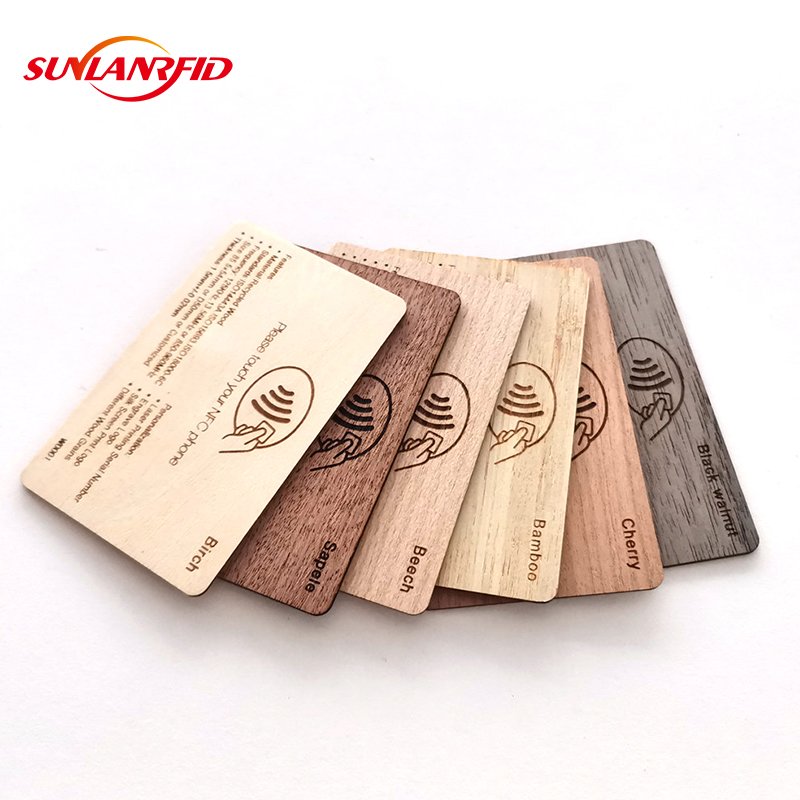 Factory Customized Green Recyclable Nfc Rfid Wooden Card Rfid Access Control Wooden Card Programmable Nfc Wood Card