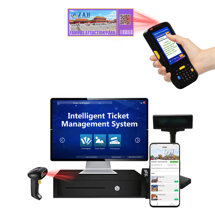 Solution self-service payment smart ticketing system quickest selling qr code wristband software museum machine